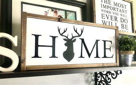 Farmhouse Sign Home Sign Deer Sign Home Wreath Sign Etsy