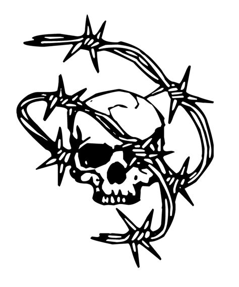 Skull And Barbed Wire Clipart Barbed Wire Tattoos Tattoo Design Drawings Tattoo Art Drawings