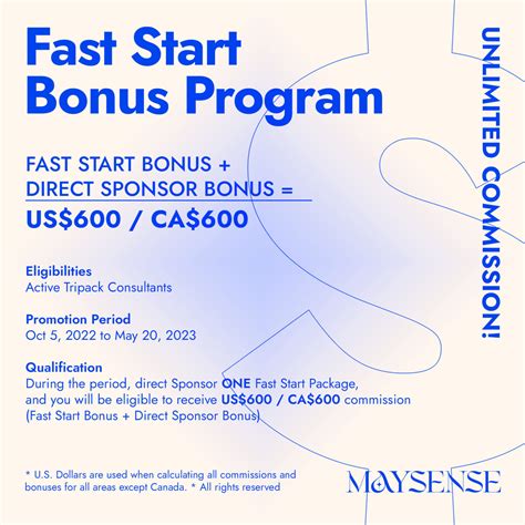 Fast Start Bonus Program Maysense