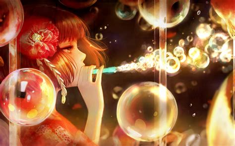 2560x1600 Girl Anime Soap Bubble 2560x1600 Resolution Wallpaper Hd Anime 4k Wallpapers