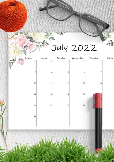 Printable Calendar 2022 One Page Pdf Templates Printable Tree