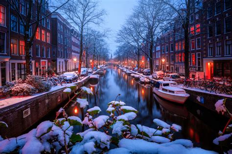 Snowy Amsterdam The Netherlands