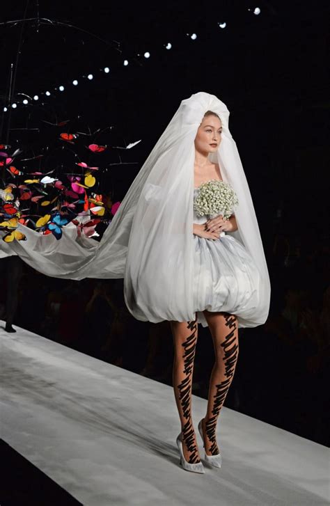 Gigi Hadid Moschino Bride Milan Spring 2019 Popsugar Fashion Uk Photo 15