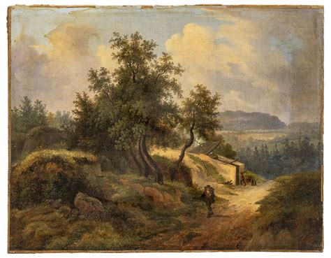 An Antique Landscape Oil Painting By Fredrick Otto Georgi 1819-1874