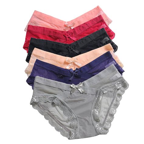 6pc Pantie Underwear Women Sexy Lace Panties Lingerie Femme Seamless