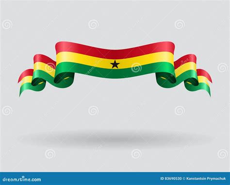 Ghana Wavy Flag Vector Illustration Stock Vector Illustration Of