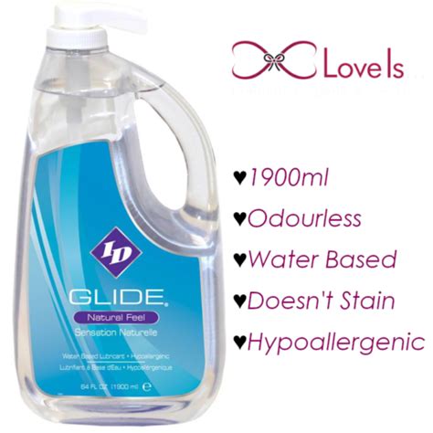 id glide water based lubricant lube 1900ml 64 floz natural feel hypoallergenic 761236900839 ebay