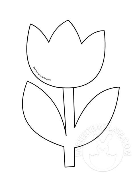Tulip Template Printable Printabletemplates Tulip Flower Drawing