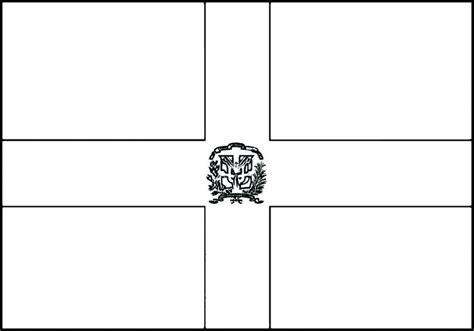 Dominican Republic Flag Clipart Black And White Flag Coloring Pages