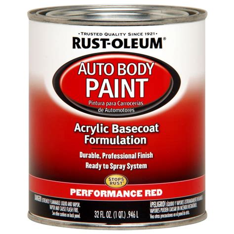 Rust Oleum Automotive 1 Qt Performance Red Auto Body Paint 253502