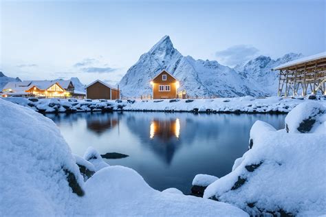 View On The House In The Sarkisoy Village Lofoten Islands Norway