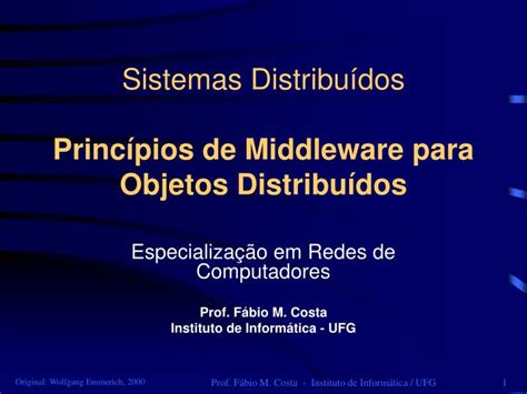 Ppt Sistemas Distribu Dos Princ Pios De Middleware Para Objetos Distribu Dos Powerpoint
