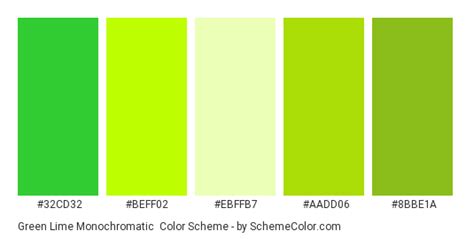 Green Lime Monochromatic Color Scheme Green