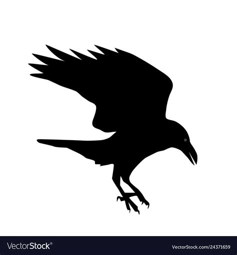 Silhouette Of A Raven Royalty Free Vector Image