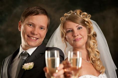Happy Bride And Groom Stock Photo Image Of Couple Champagne 26181864