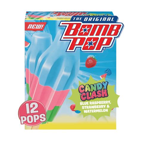 Bomb Pop Candy Clash Ice Pops 12 Count