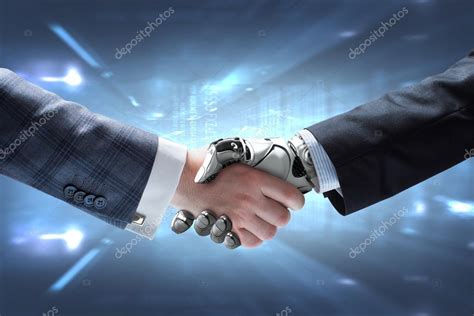 Human And Robot Hands In Handshake Stock Photo By ©vitaliysokol 99285096