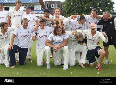 Yorkshire Players Celebrate Promotion Back To Division One Of The