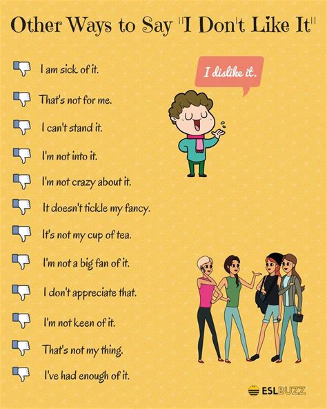 Different Ways To Say I Like It And I Don T Like It Eslbuzz Learning