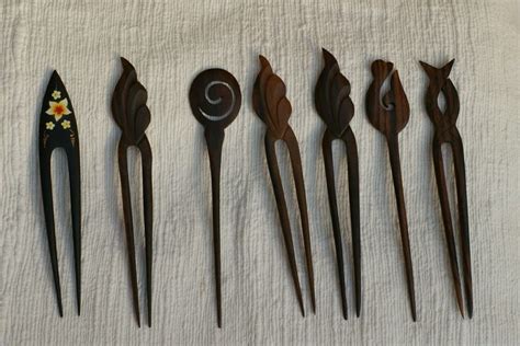 Wooden Hair Pins Simple Wood Carving Wood Jewelery Wood Crafts Diy