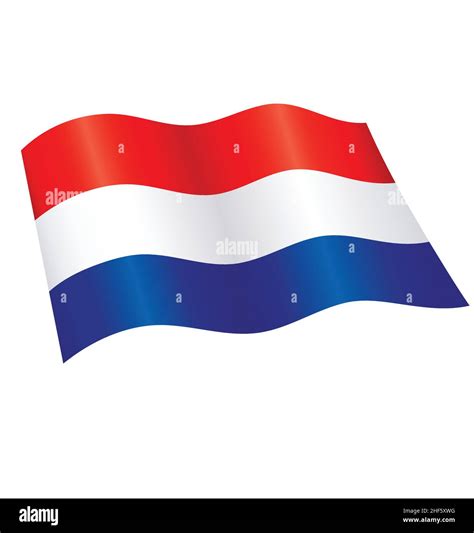 flying waving dutch flag of netherlands holland icon silk vector isolated on white background