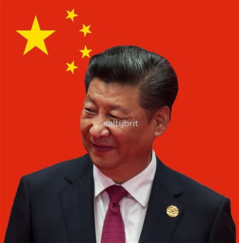 Xi Jinping In Front Of Chinese Flag 2 By Saltybrit Redbubble