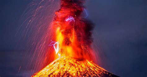 Incredible Image Captures Moment Lightning Struck An Erupting Volcano