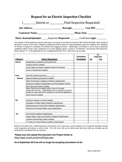 Free Electrical Inspection Checklist Fill Out And Sign Printable Pdf