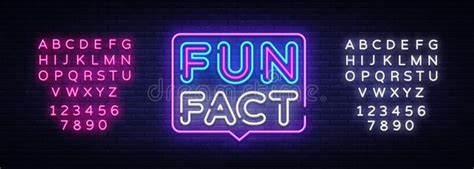 Fun Fact Neon Sign Vector Facts Design Template Neon Sign Light