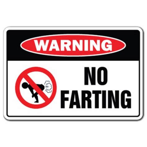 Signmission 8 X 12 In No Farting Warning Decal Fart Pass Gas Stink