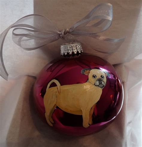 Puggle Dog Hand Painted Christmas Ornament Can Be Etsy With Images