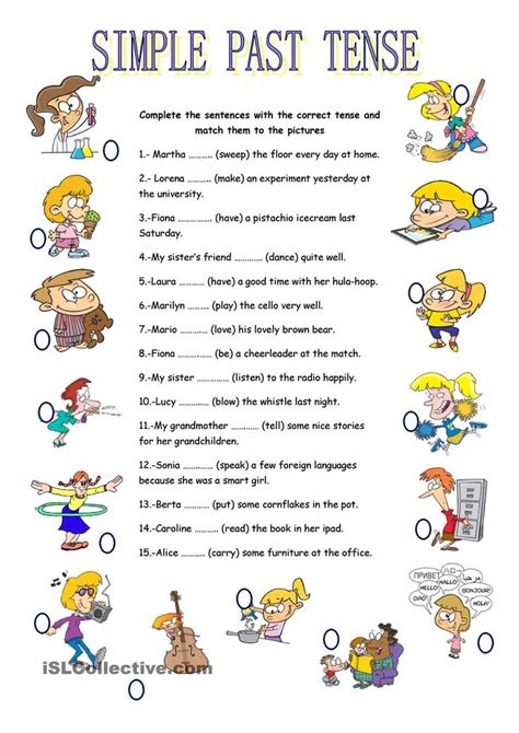 Simple Past Tense Exercise For Grade 5 Donna Phillips English Worksheets