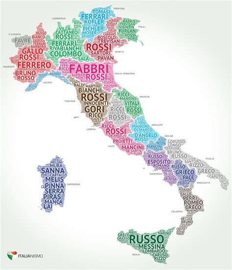 Most Common Surnames In Italy By Region Brilliant Maps