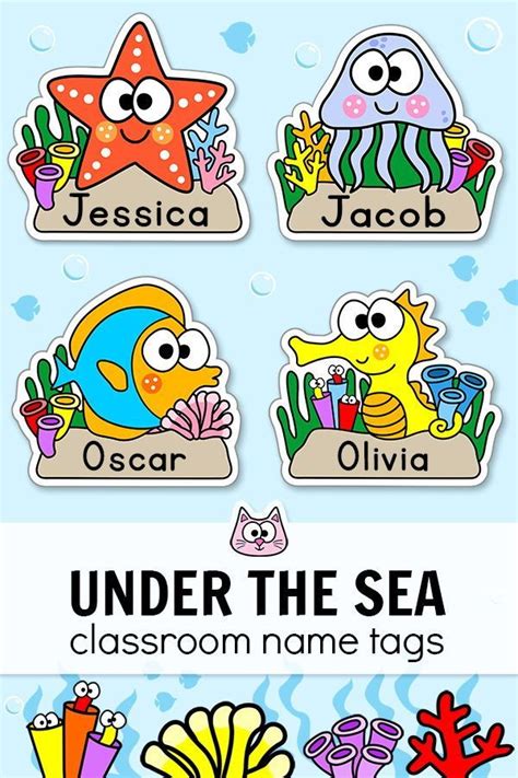 Editable Name Tags Under The Sea Ocean Theme Classroom Decor Ocean