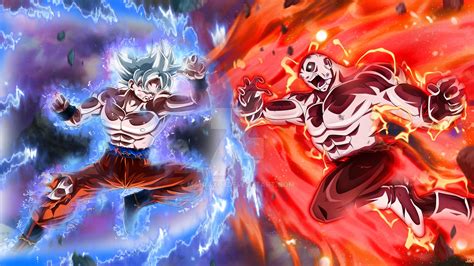 With dragon ball super manga chapter 60 looming early spoilers reveal ultra instinct goku vs moro with goku and moro powering up in using their full power to battle against one another with goku shown still holding the upper hand?! Goku Full Ultra Instinct VS Jiren by Maniaxoi on DeviantArt