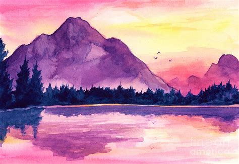 Purple And Pink Landscape Painting By Alyssa Mehlhorn