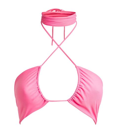 Magda Butrym Pink Wrap Around Bikini Top Harrods Uk