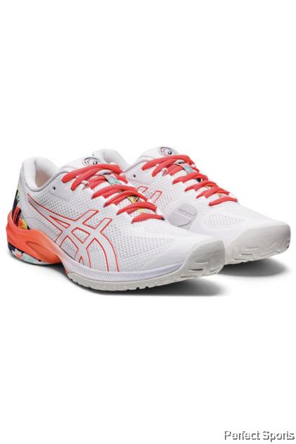 Asics Court Speed Ff Women White Sunrise Red Tennis Shoe