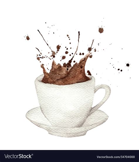 Coffee Splash From Cup Royalty Free Vector Image