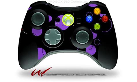 Xbox 360 Wireless Controller Skins Lots Of Dots Purple On Black