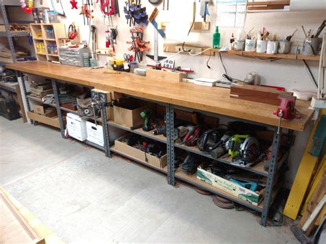Workbench Made With Modular Steel Shelving I Put This Together When I