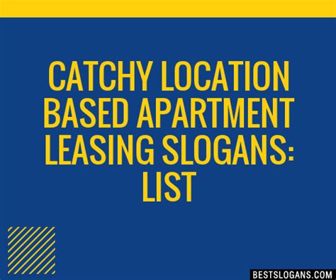 30 Catchy Location Based Apartment Leasing Slogans List Taglines