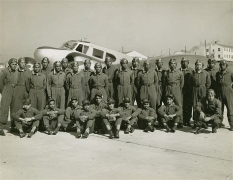 Group Portrait Of Tuskegee Airmen Squadron Tuskegee Army Airfield