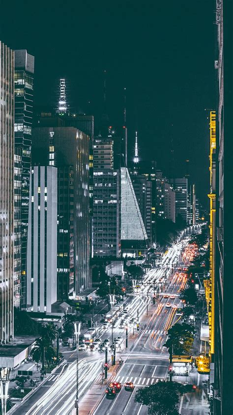 City Night View Urban Street Iphone 6 Wallpaper