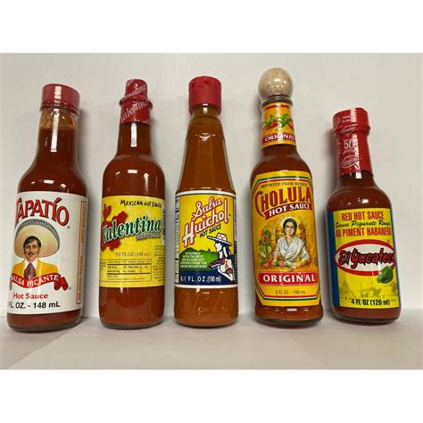 Mexican Hot Sauce Bottle Bundle 5 Pcs