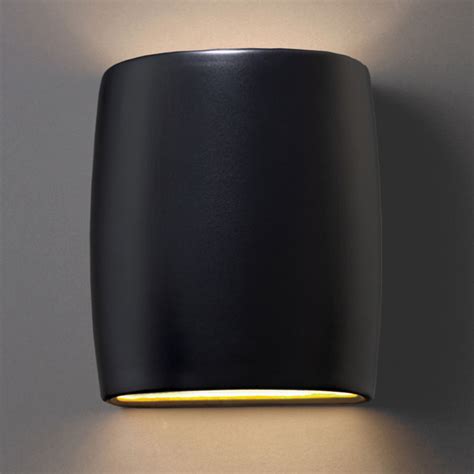 Ceramic Small Wide Cylinder Outdoor Wall Sconce By Justice Design Cer