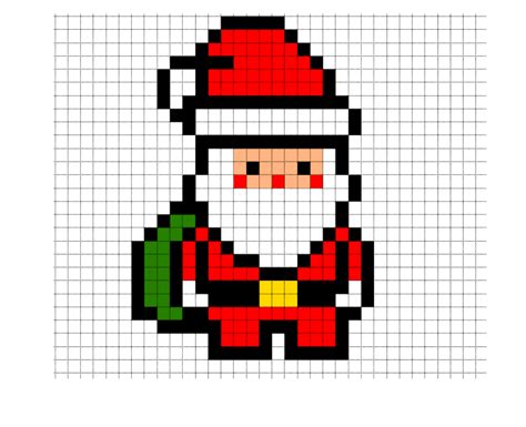 Simple Santa Claus Pixel Art For Kids Read Play Create