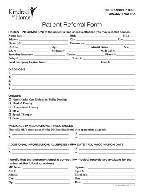 Home Health Referral Form Template Fill Online Printable Fillable