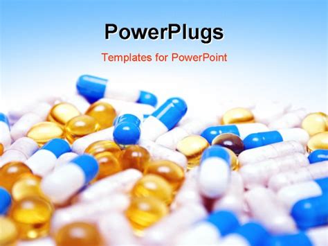 Powerpoint Template Close Up View Of Multi Colored Tablets And