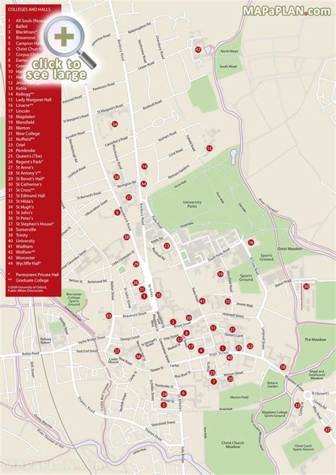 Oxford Maps Top Tourist Attractions Free Printable City Street Map